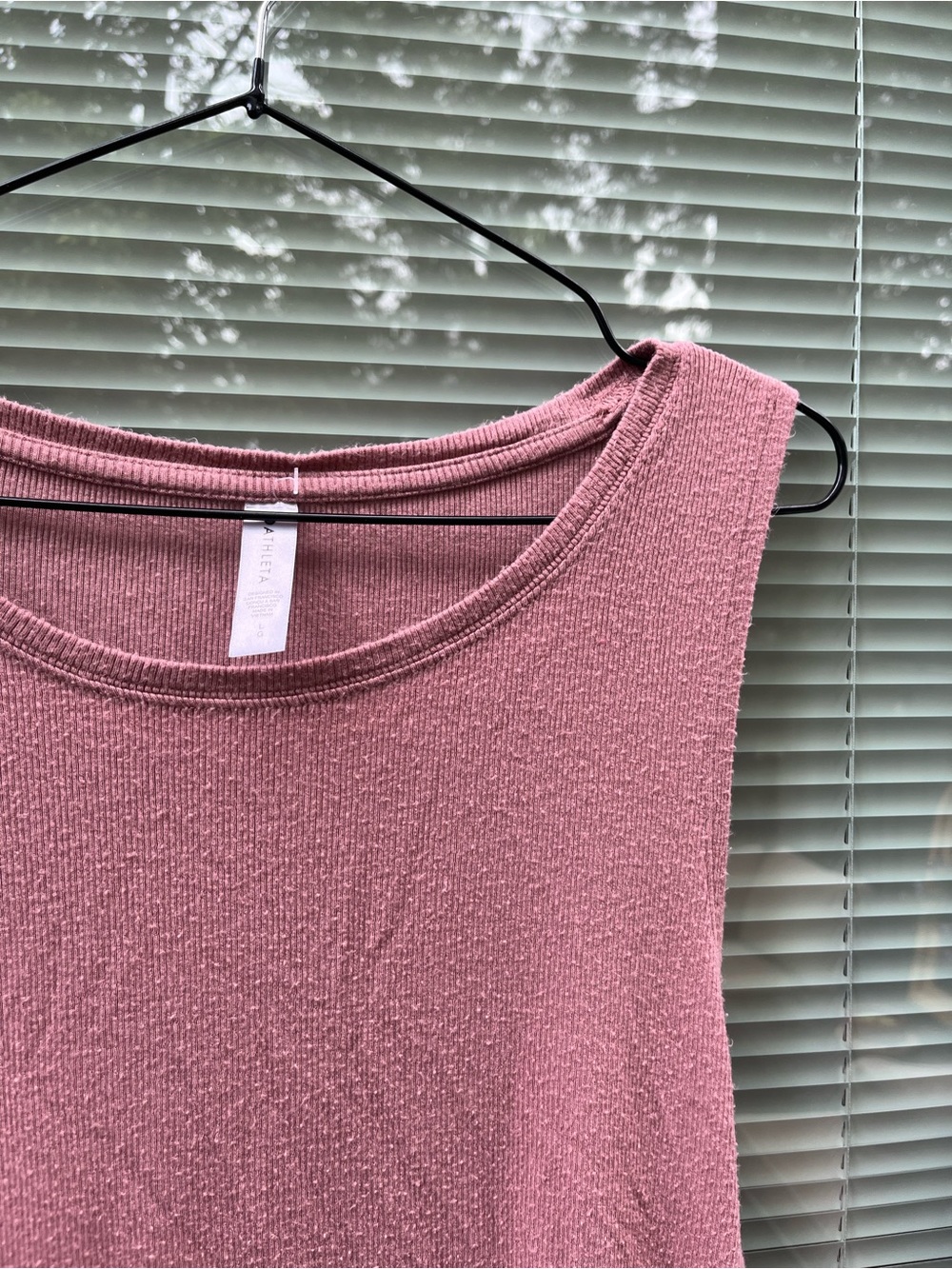 (2/$15) Athleta Well Rested Rib Sleep Tank Mauve / Blush Pink - Picture 4 of 8